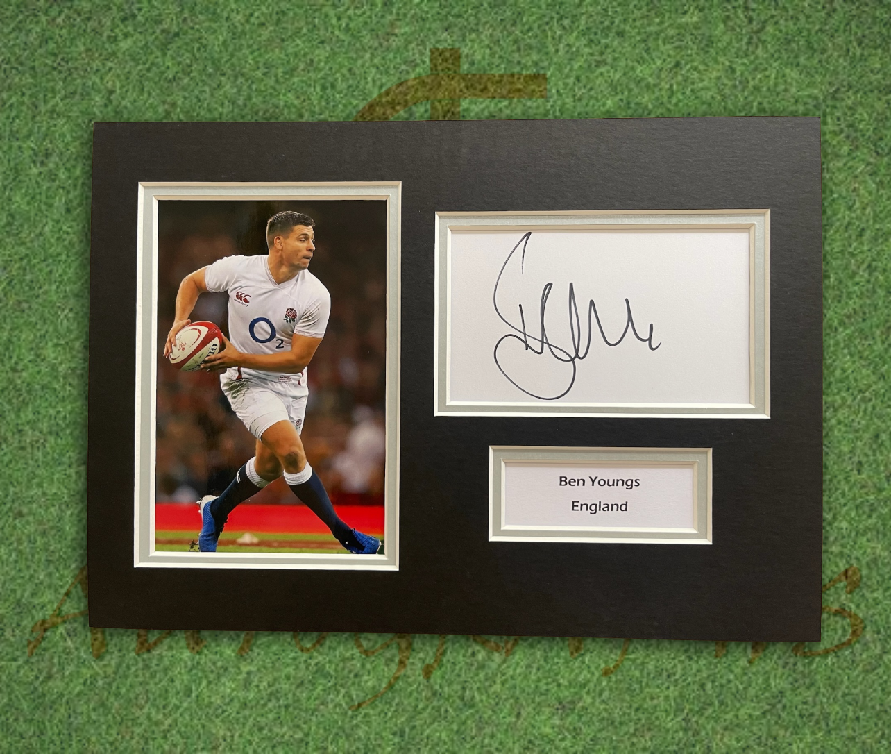 Ben Youngs England Rugby Signed Presentation Mount Display-Signed Presentation Display-ZCL Autographs-ZCL Autographs