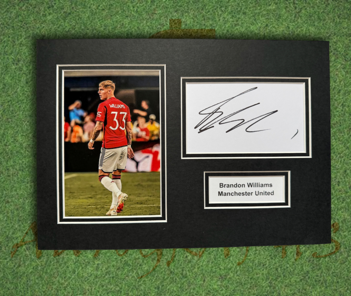 Brandon Williams Manchester United Signed Presentation Mount Display-ZCL Autographs