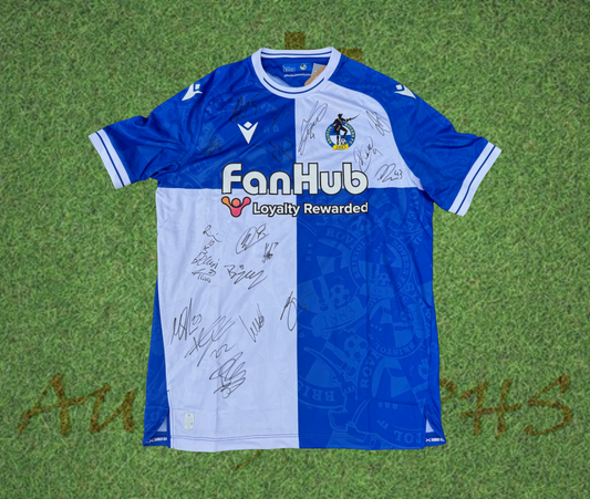 Bristol Rovers squad signed 2025/26 Home Shirt-Signed Shirt-ZCL Autographs