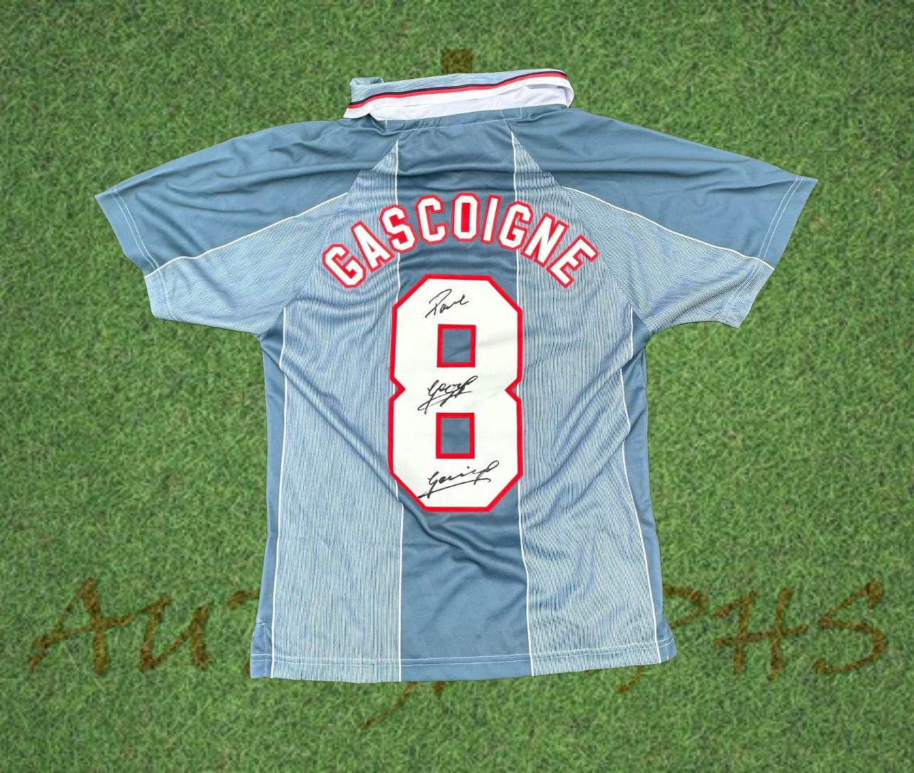 Paul Gazza Gascoigne Signed England Football Signed Euro 96 1996 Away Shirt