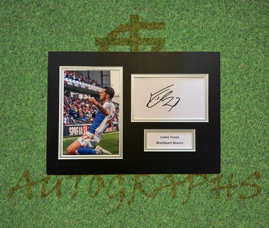Lewis Travis Blackburn Rovers Football Club Signed Presentation Mount Display