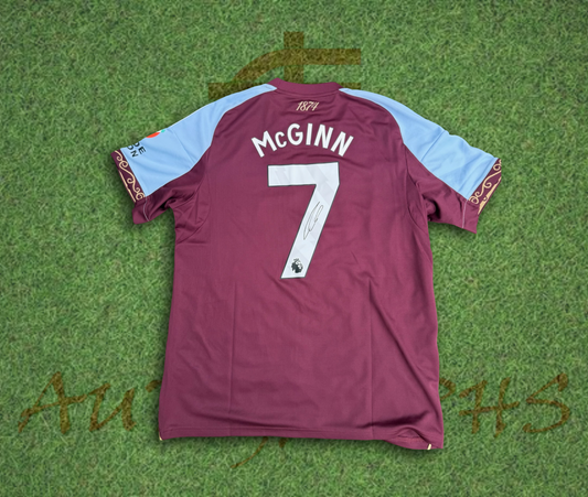 John McGinn Signed Aston Villa Football 2025/26 Home Shirt