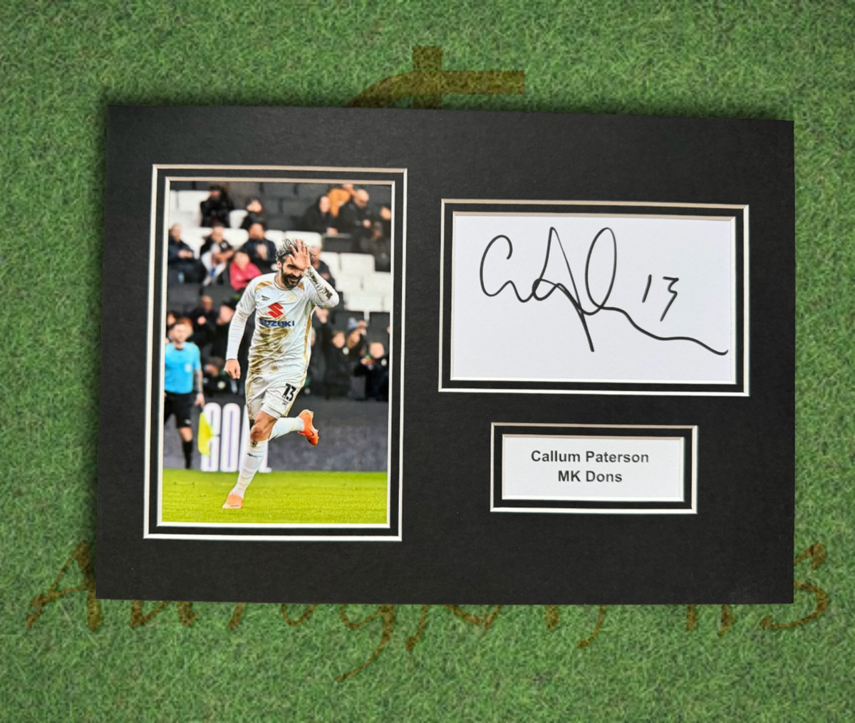 Callum Paterson MK Dons Signed Presentation Mount Display-ZCL Autographs