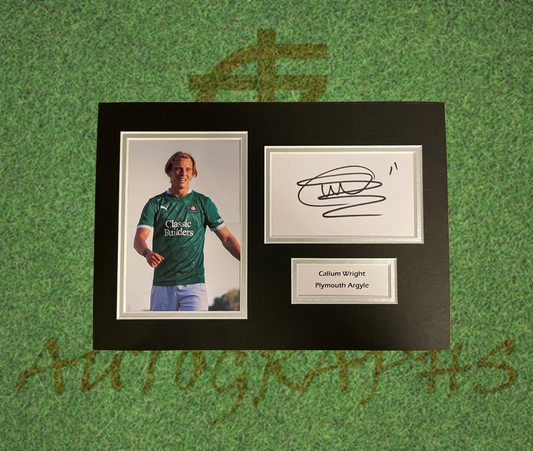 Callum Wright Plymouth Argyle Signed Presentation Mount Display-Signed Presentation Display-ZCL Autographs-ZCL Autographs