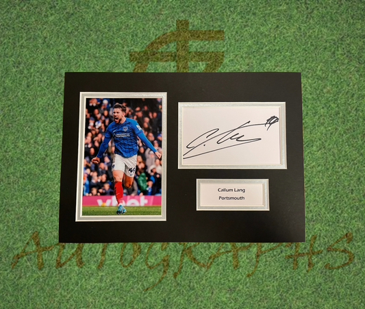 Callum Lang Portsmouth Football Club Signed A4 Presentation Mount Display
