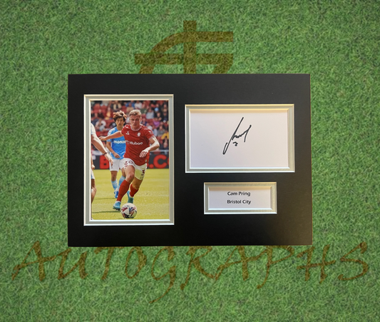Cameron Pring Bristol City Signed Presentation Mount Display-Signed Presentation Display-ZCL Autographs-ZCL Autographs