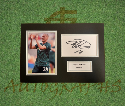 Casper De Norre Millwall Football Club Signed Presentation Mount Display-Signed Presentation Display-ZCL Autographs-ZCL Autographs