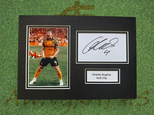 Charlie Hughes Hull City Signed Presentation Mount Display-ZCL Autographs