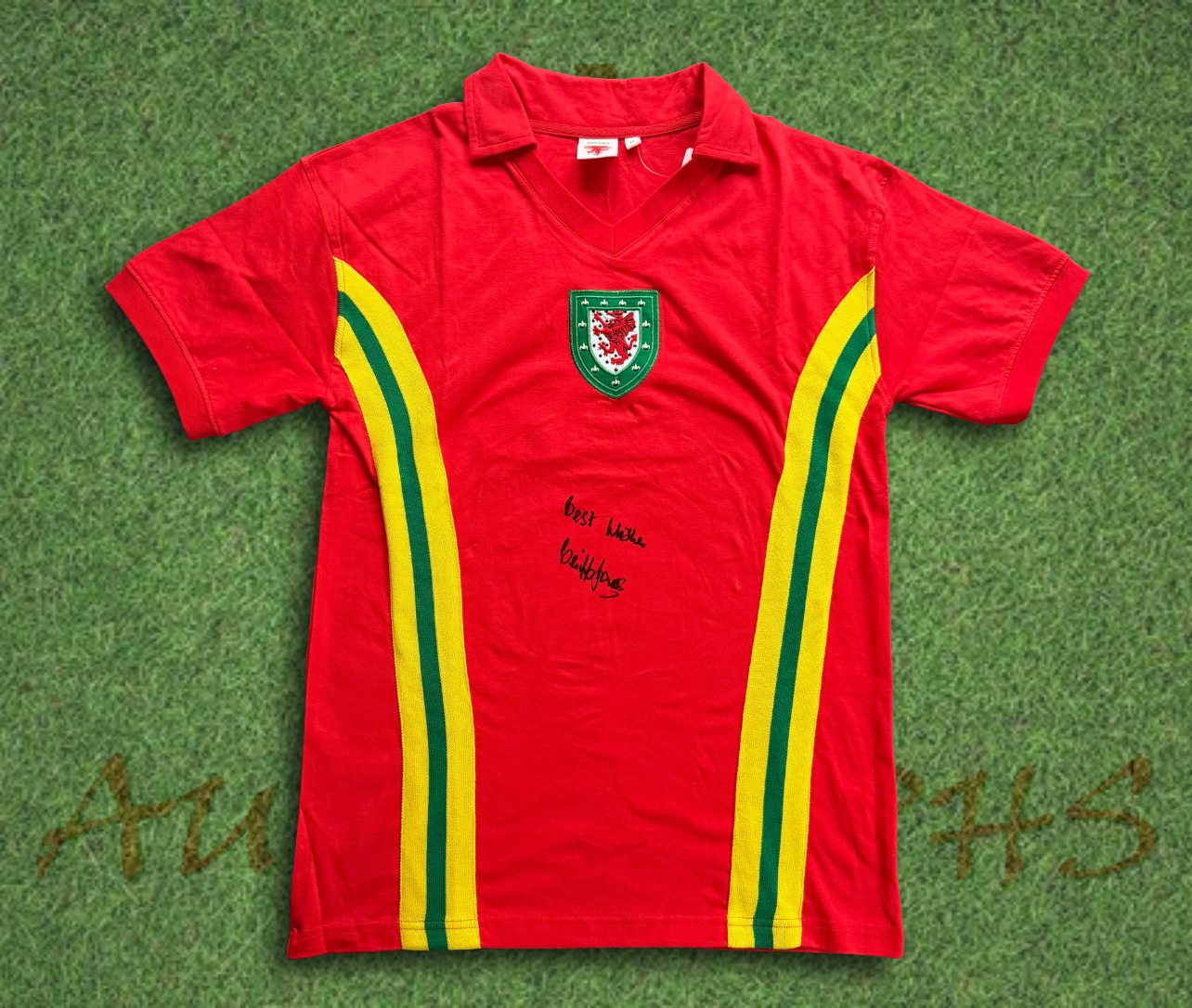 Cliff Jones Wales Front Signed 1976 Football Home Shirt