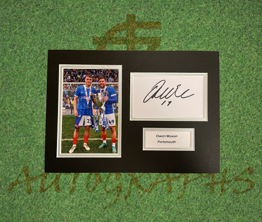 Owen Moxon Portsmouth Football Club Signed Presentation Mount Display