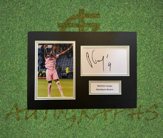 Makhtar Gueye Blackburn Rovers Football Club Signed Presentation Mount Display
