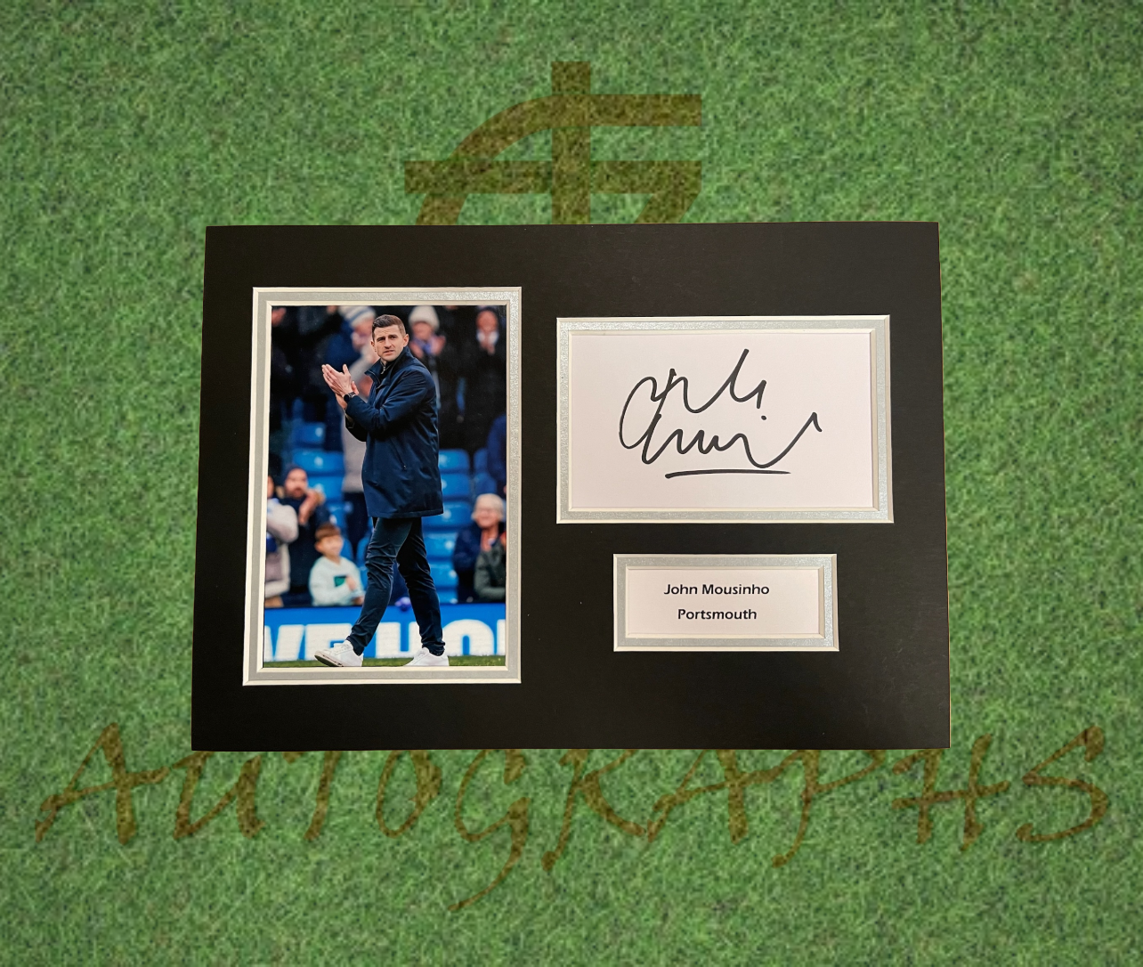 John Mousinho Portsmouth Football Club Signed Presentation Mount Displayl