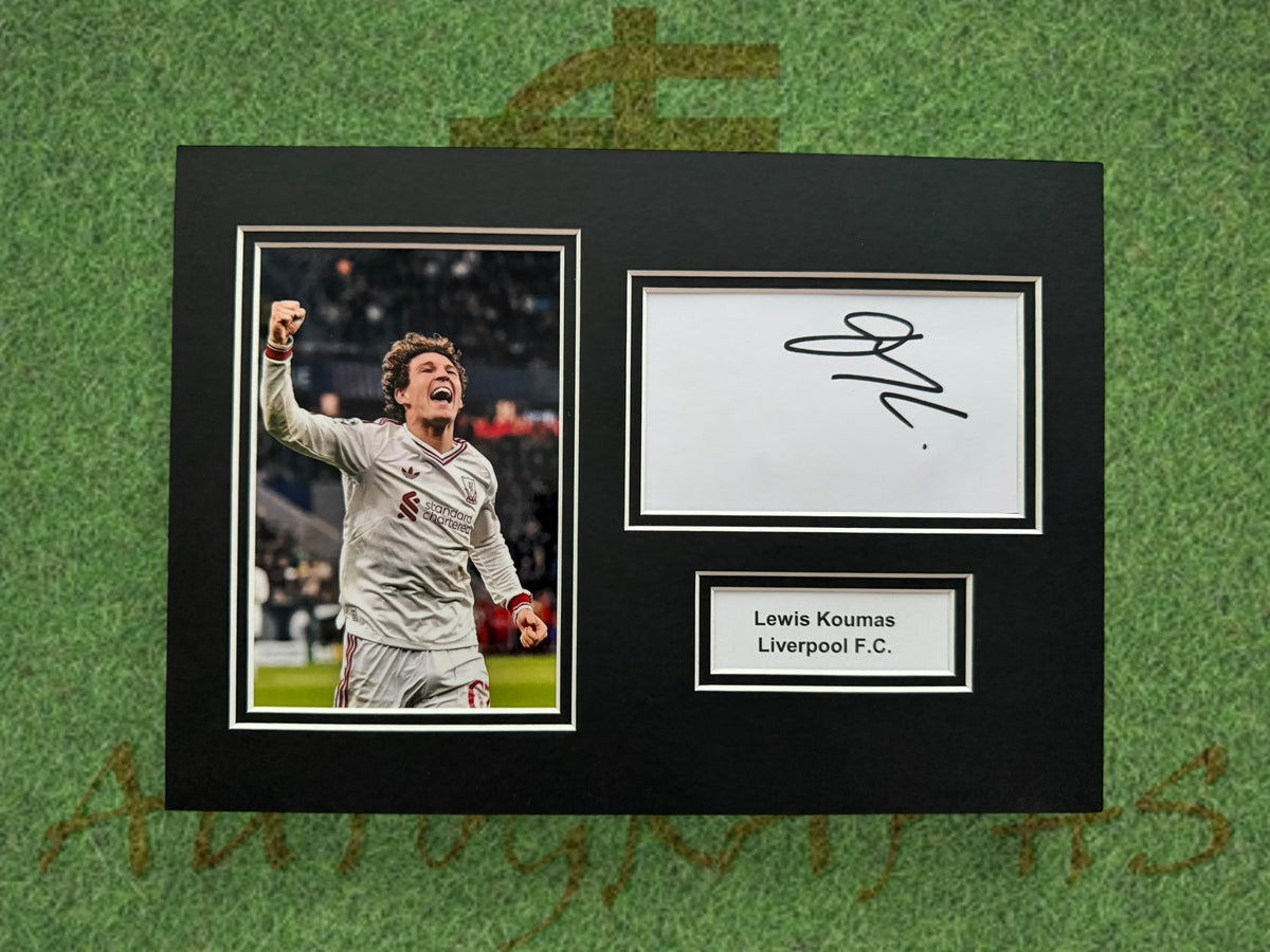 Lewis Koumas Signed A4 White Card Mount - Liverpool