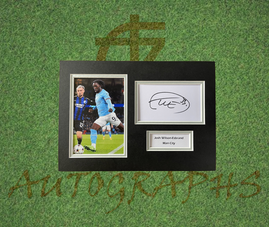Josh Wilson-Esbrand Manchester City Football Club Signed Presentation Mount Display