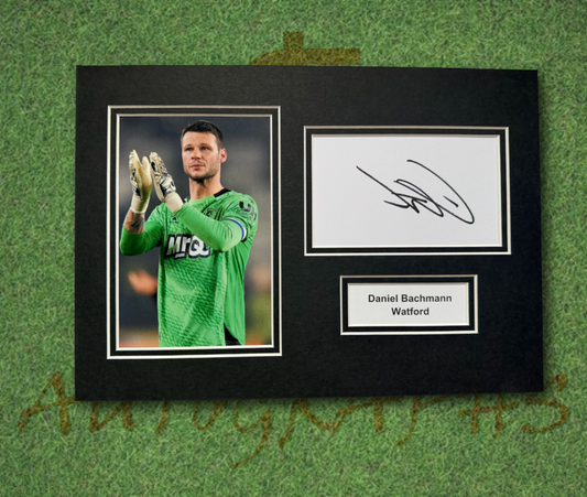 Daniel Bachmann Watford Signed Presentation Mount Display-ZCL Autographs
