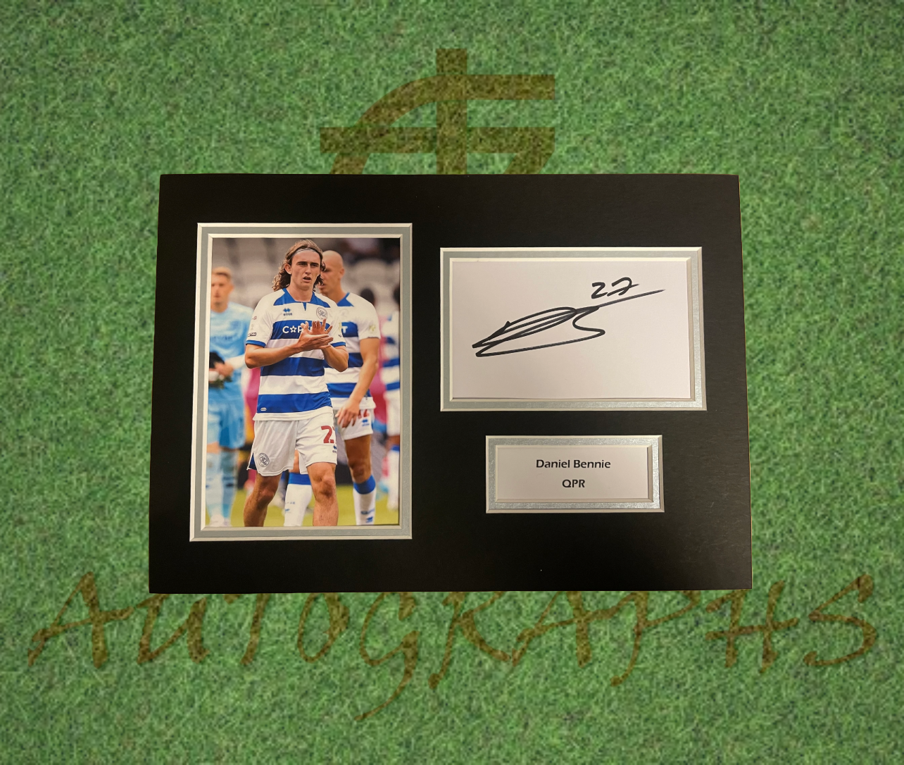 Daniel Bennie QPR Signed Presentation Mount Display-Signed Presentation Display-ZCL Autographs-ZCL Autographs