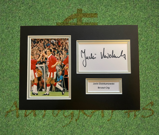 Dariusz Jacki Dziekanowski Bristol City Signed Presentation Mount Display-Signed Presentation Display-ZCL Autographs-ZCL Autographs