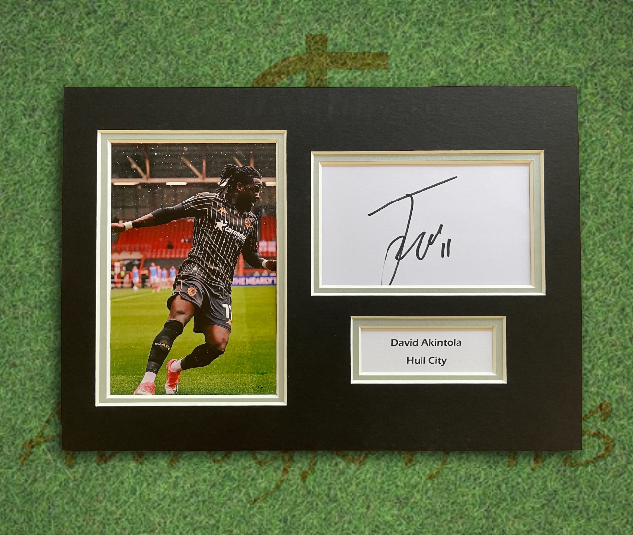 David Akintola Hull City Football Club Signed Presentation Mount Display