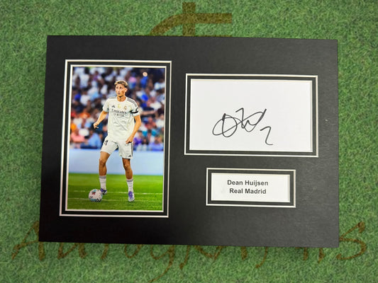 Dean Huijsen Signed A4 White Card Mount - Real Madrid-ZCL Autographs