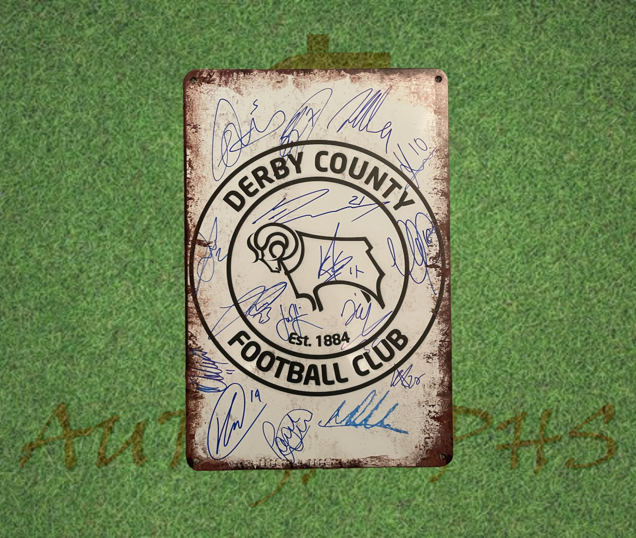 Derby County Football Club Signed 2024/25 squad metal sign-Signed Street Sign-ZCL Autographs-ZCL Autographs