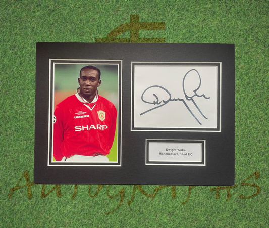 Dwight Yorke Manchester United Signed Presentation Mount Display-Signed Presentation Display-ZCL Autographs-ZCL Autographs