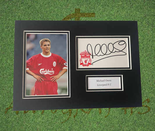 Michael Owen Signed Liverpool Presentation Mount Display