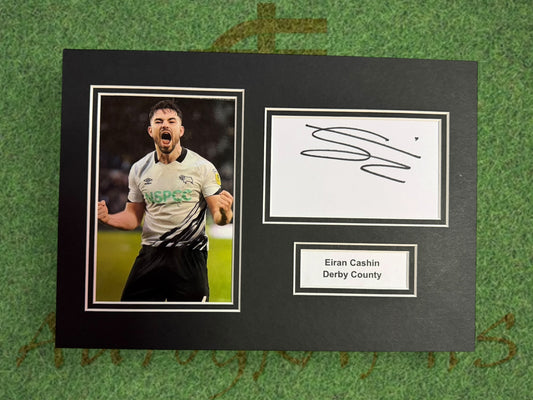 Eiran Cashin Signed A4 White Card Mount - Derby County-ZCL Autographs