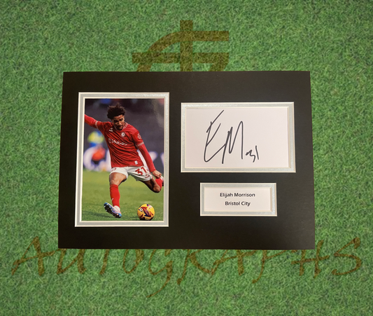 Elijah Morrison Bristol City Signed Presentation Mount Display-Signed Presentation Display-ZCL Autographs-ZCL Autographs