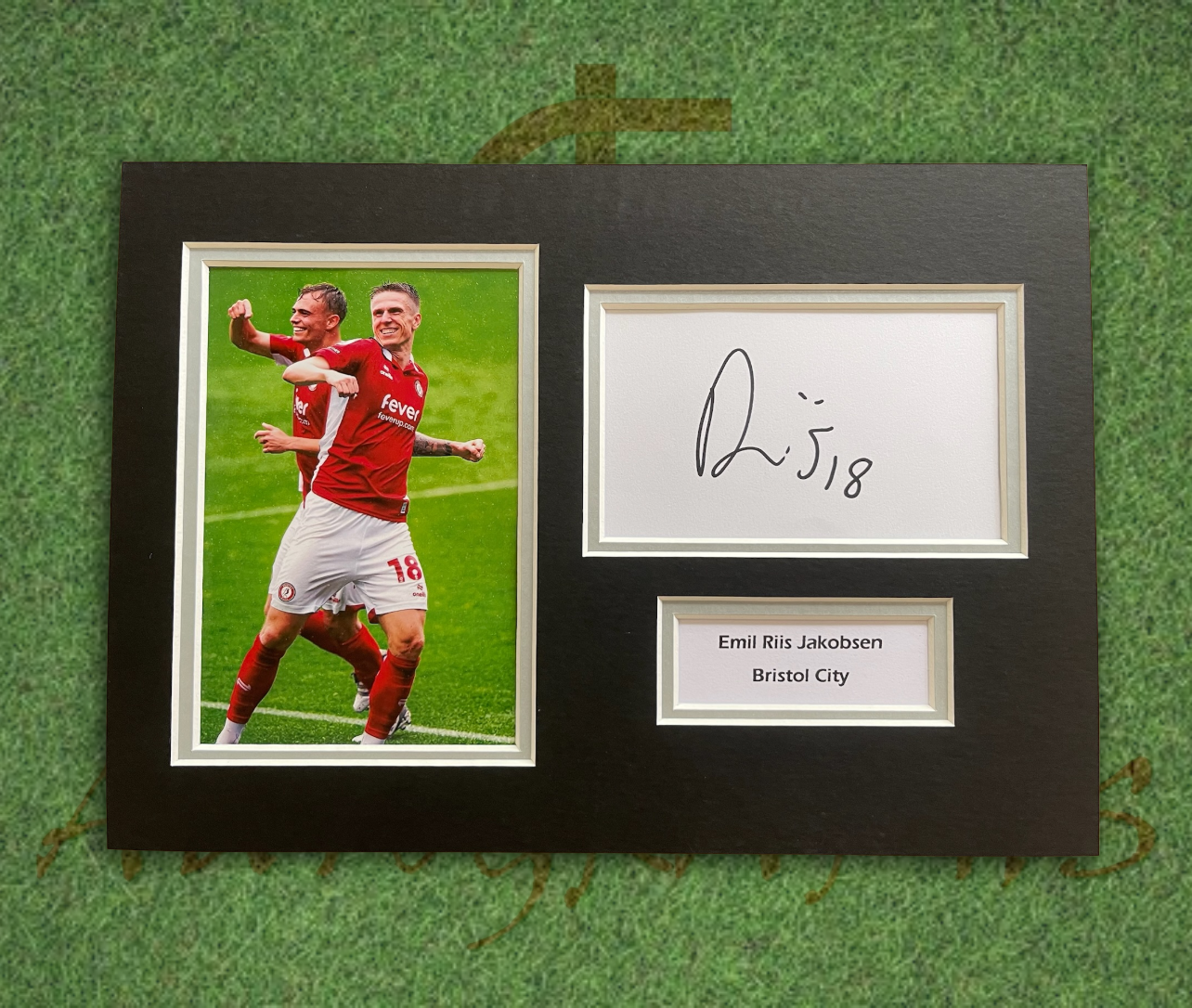 Emil Riis Bristol City Signed Presentation Mount Display-Signed Presentation Display-ZCL Autographs-ZCL Autographs