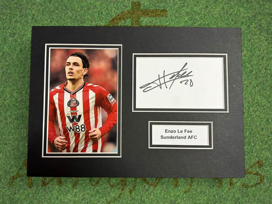 Enzo Le Fee Signed A4 White Card Mount - Sunderland-ZCL Autographs