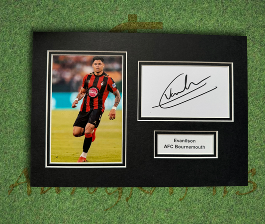 Evanilson AFC Bournemouth Signed Presentation Mount Display-ZCL Autographs