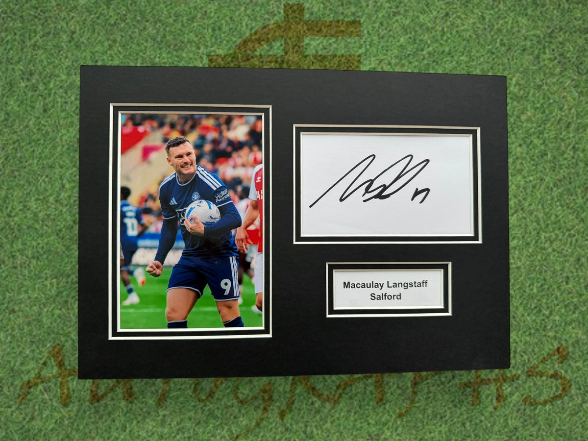Macaulay Langstaff Signed A4 White Card Mount - Salford