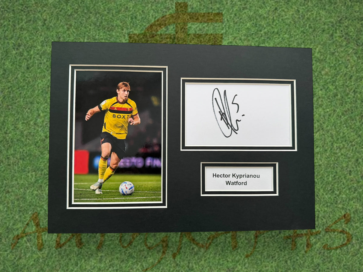 Hector Kyprianou Signed A4 White Card Mount - Watford