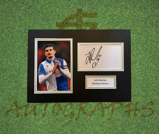 John Buckley Blackburn Rovers Football Club Signed Presentation Mount Display