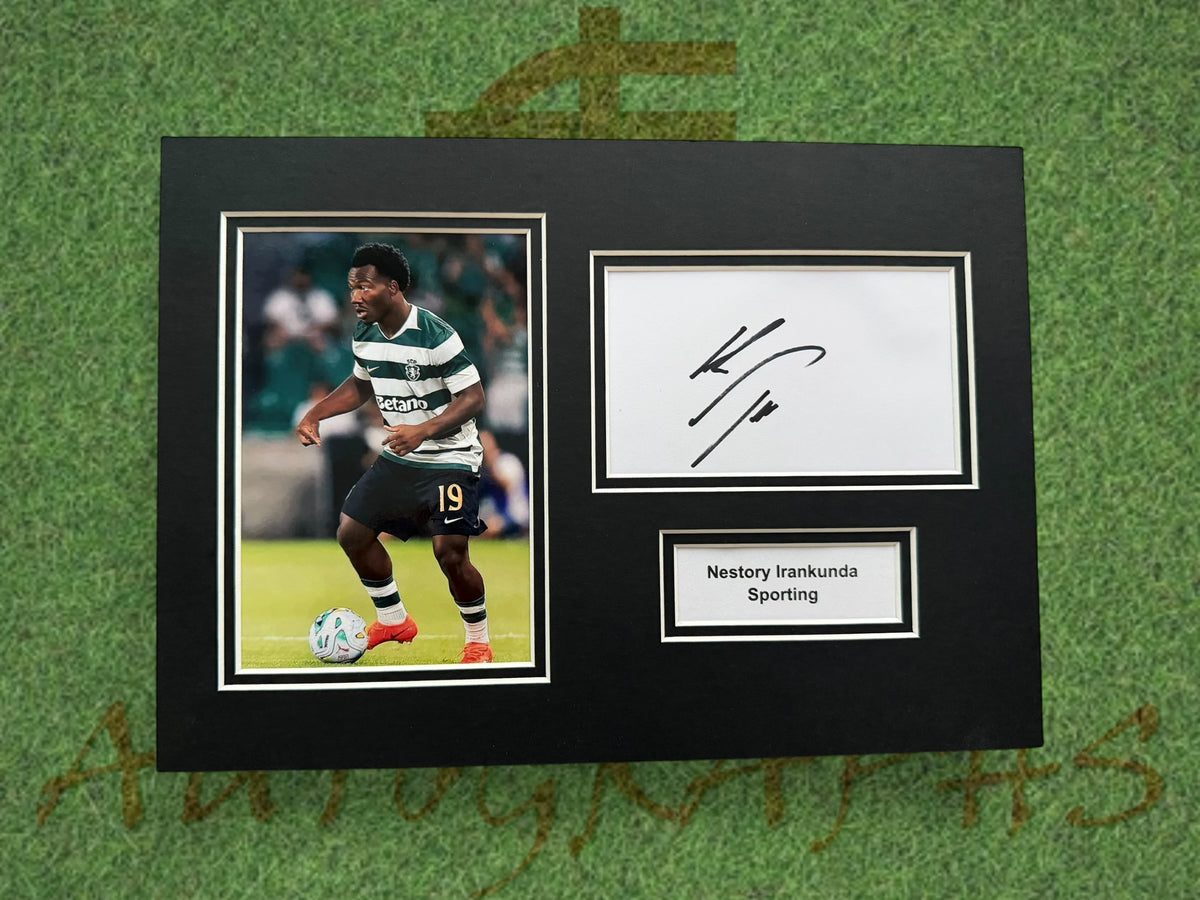 Nestory Irankunda Signed A4 White Card Mount - Sporting