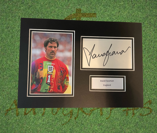 David Seaman Signed England Football Presentation Display Mount