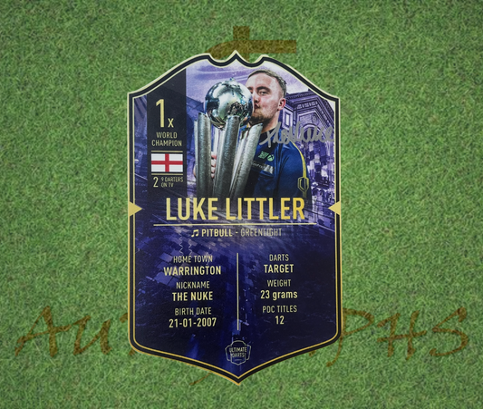 Luke The Nuke Littler Signed Ultimate Darts Card