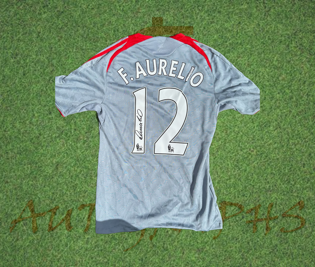 Fabio Aurelio Signed Liverpool 2008/09 Away Shirt-Signed Shirt-ZCL Autographs-ZCL Autographs