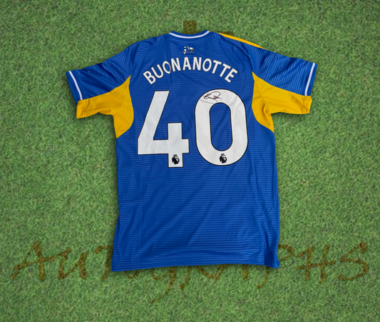 Facundo Buonanotte Leeds United Signed 2025/26 Away Shirt