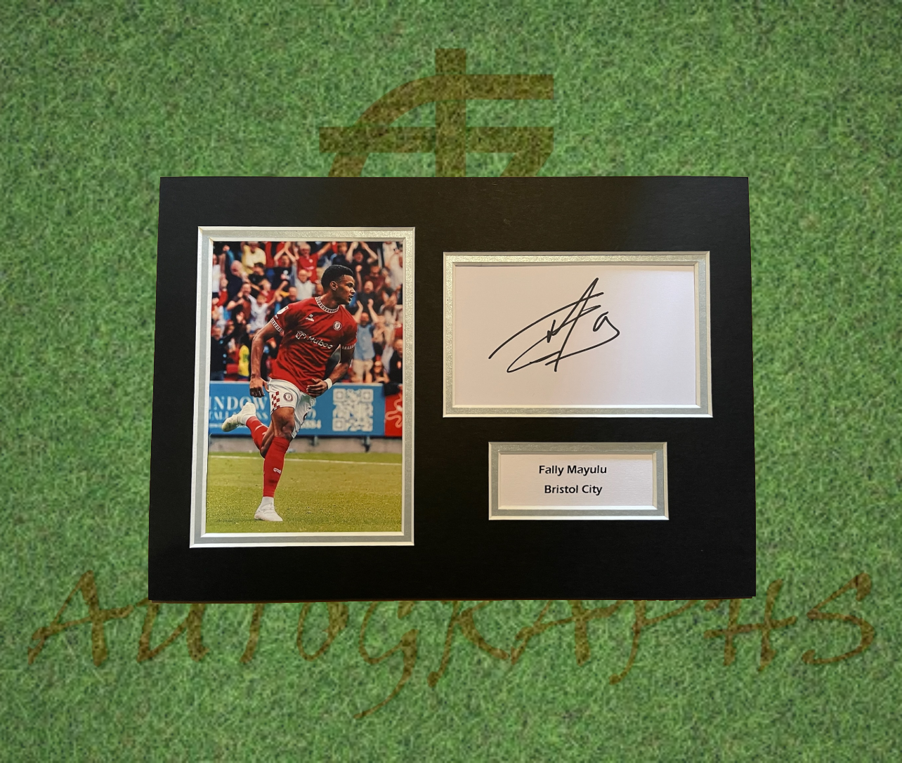 Fally Mayulu Bristol City Signed Presentation Mount Display-Signed Presentation Display-ZCL Autographs-ZCL Autographs