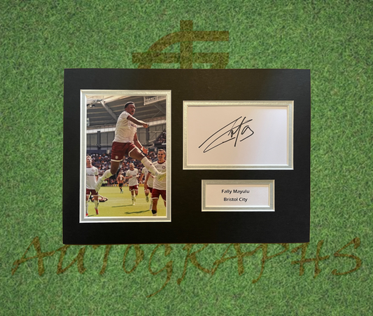 Fally Mayulu Bristol City Signed Presentation Mount Display-Signed Presentation Display-ZCL Autographs-ZCL Autographs