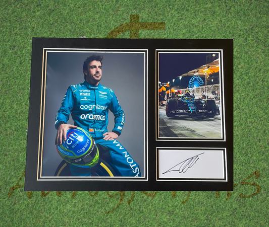 Fernando Alonso Signed Formula One F1 Autograph Display Mount-Signed Presentation Display-ZCL Autographs-ZCL Autographs