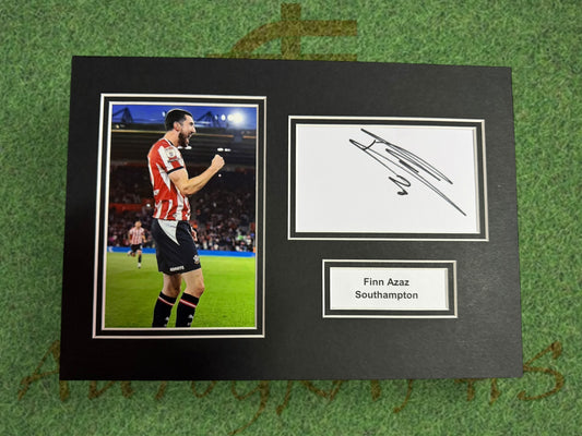 Finn Azaz Signed A4 White Card Mount - Southampton-ZCL Autographs
