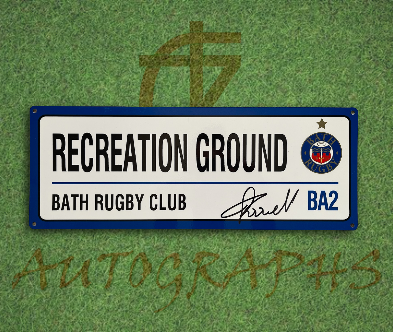 Finn Russell Bath Rugby Signed Recreation Ground Street Sign