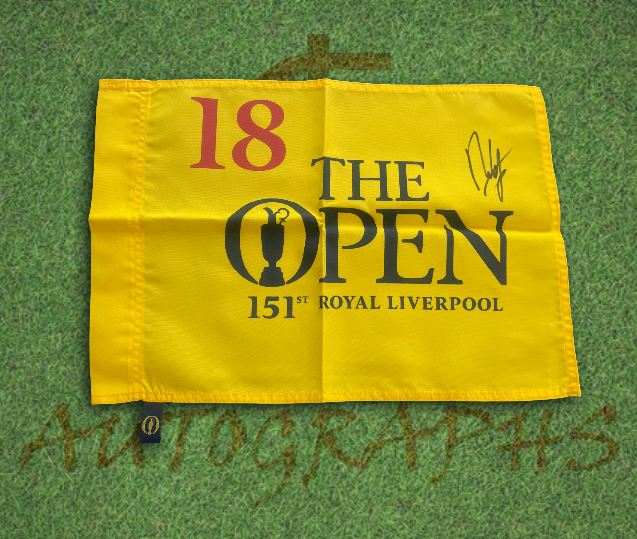 Francesco Molinari Signed The Open Golf Flag-ZCL Autographs-ZCL Autographs