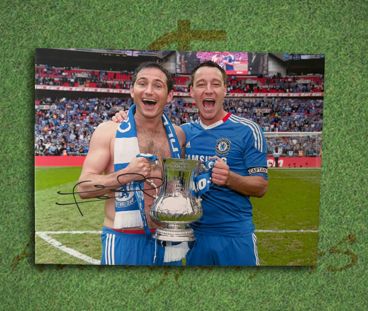 Frank Lampard Signed 16x12 Chelsea Football Club Canvas 