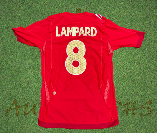 Frank Lampard Signed England Football Signed 2006-08 Away Shirt-ZCL Autographs