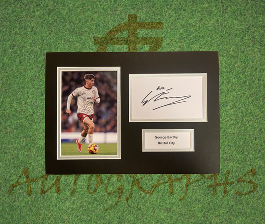 George Earthy Bristol City Signed Presentation Mount Display-Signed Presentation Display-ZCL Autographs-ZCL Autographs