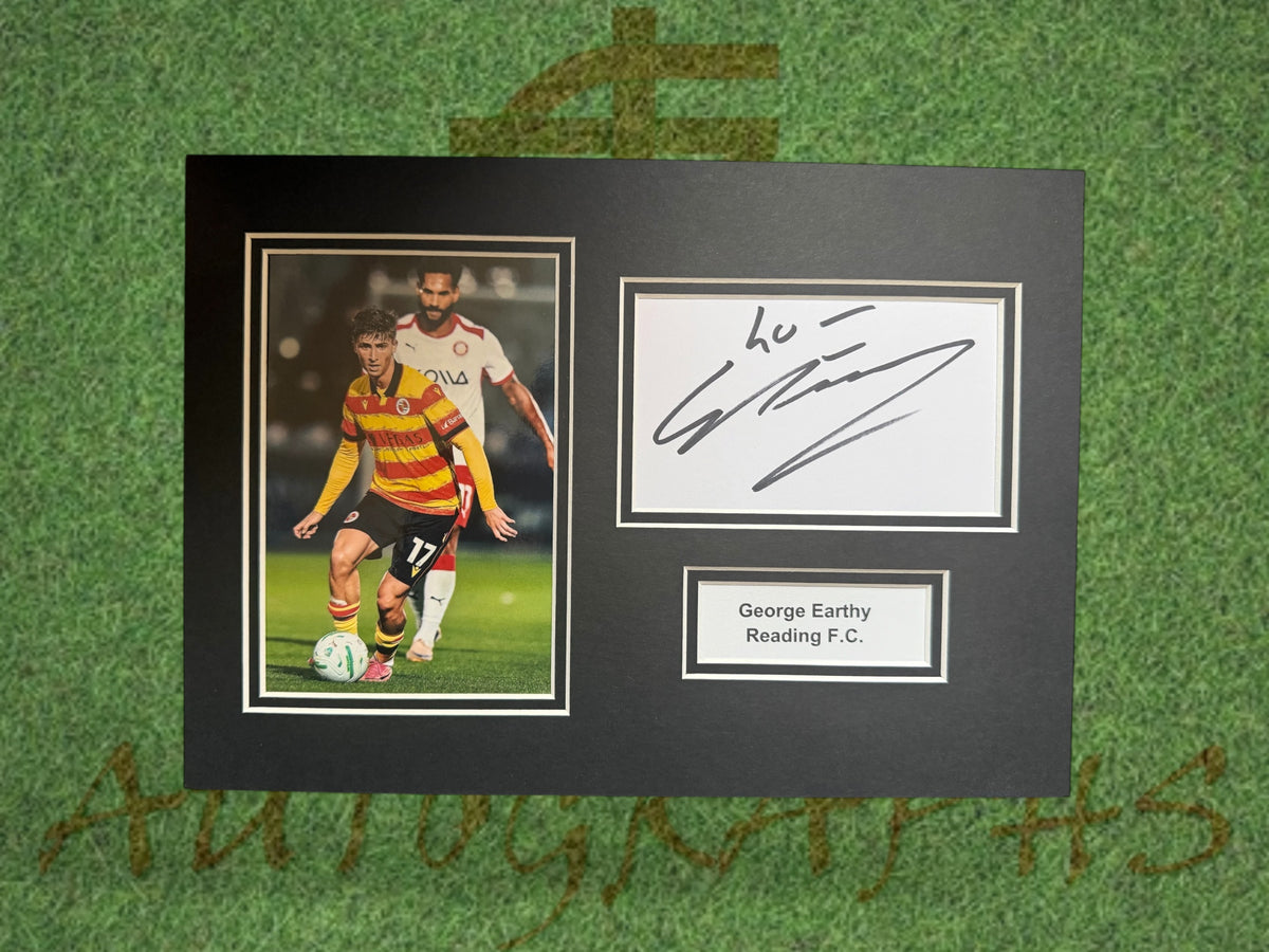 George Earthy Reading Signed Presentation Mount Display-ZCL Autographs