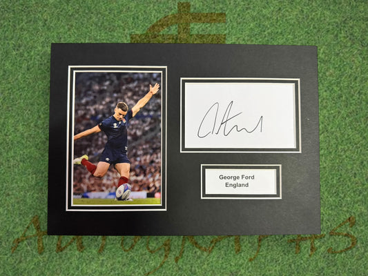 George Ford Signed A4 White Card Mount - England-ZCL Autographs